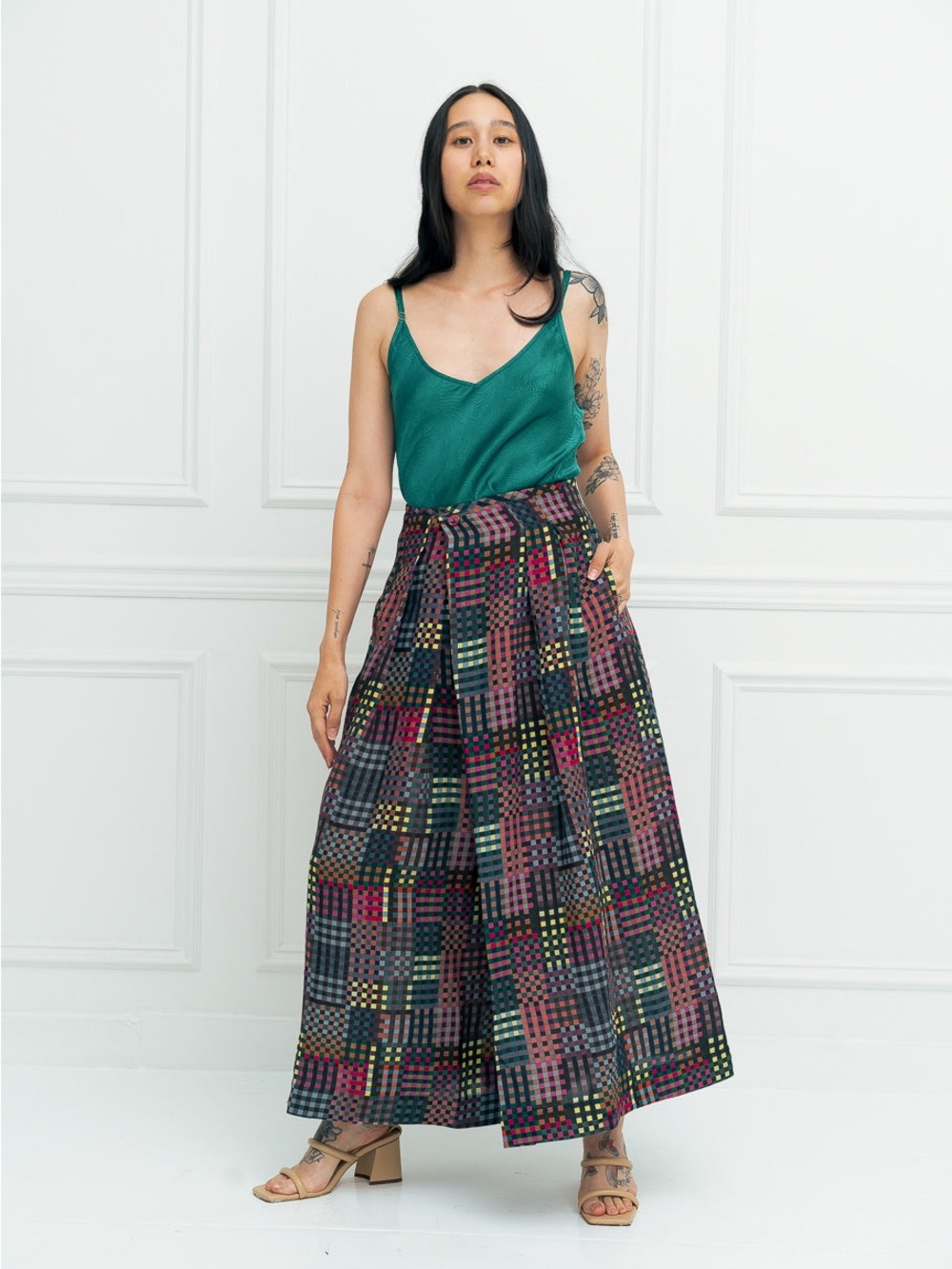 Rujuta Sheth - Frida Pants - Wide-Leg Patterned Palazzo Pants - Sz S - Picture 3 of 6